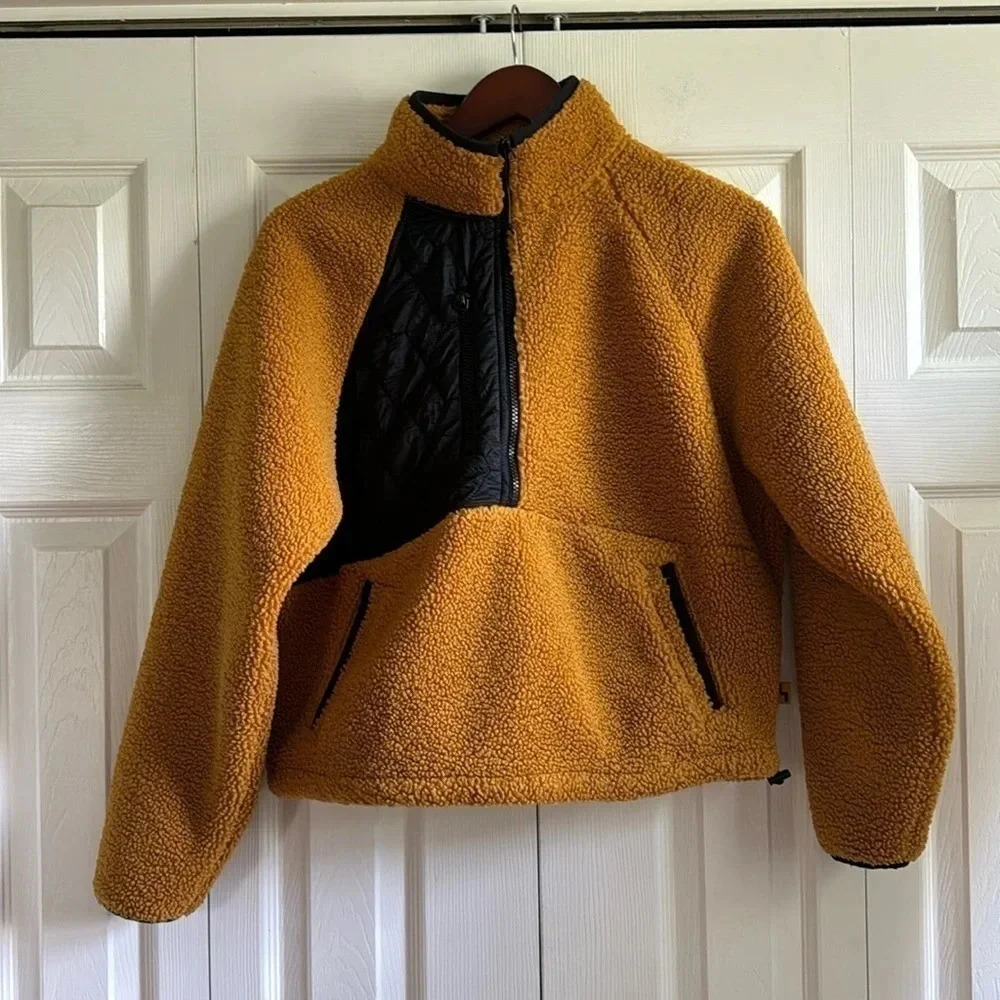 Joy Lab. Amber Yellow Medium Sherpa Fleece Pullover Jacket